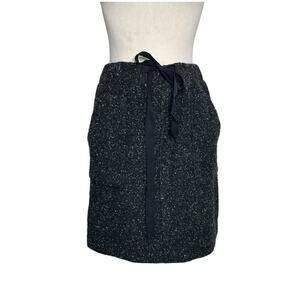 Loft gray pull on front waist tie mini skirt size LP